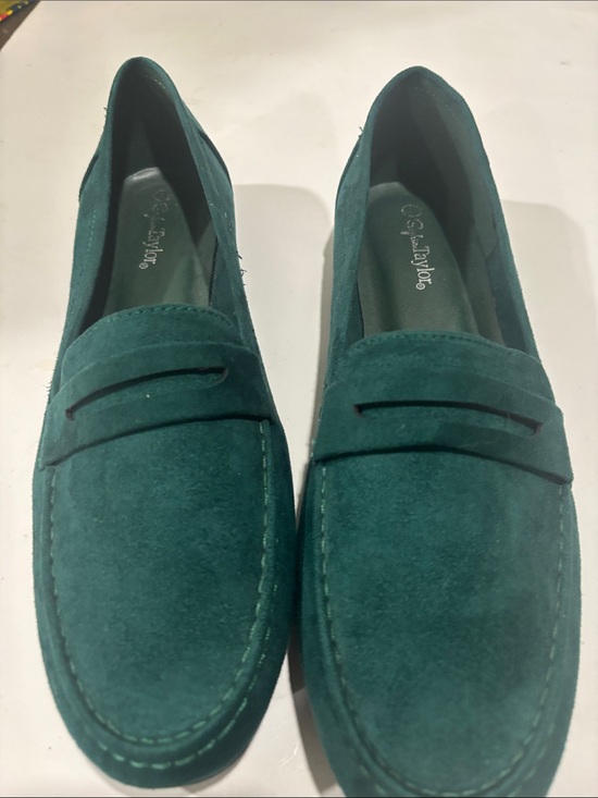 Sophia Taylor Shoes - Sophia Taylor Teal Green Suede Penny Loafers.. Size 14 W